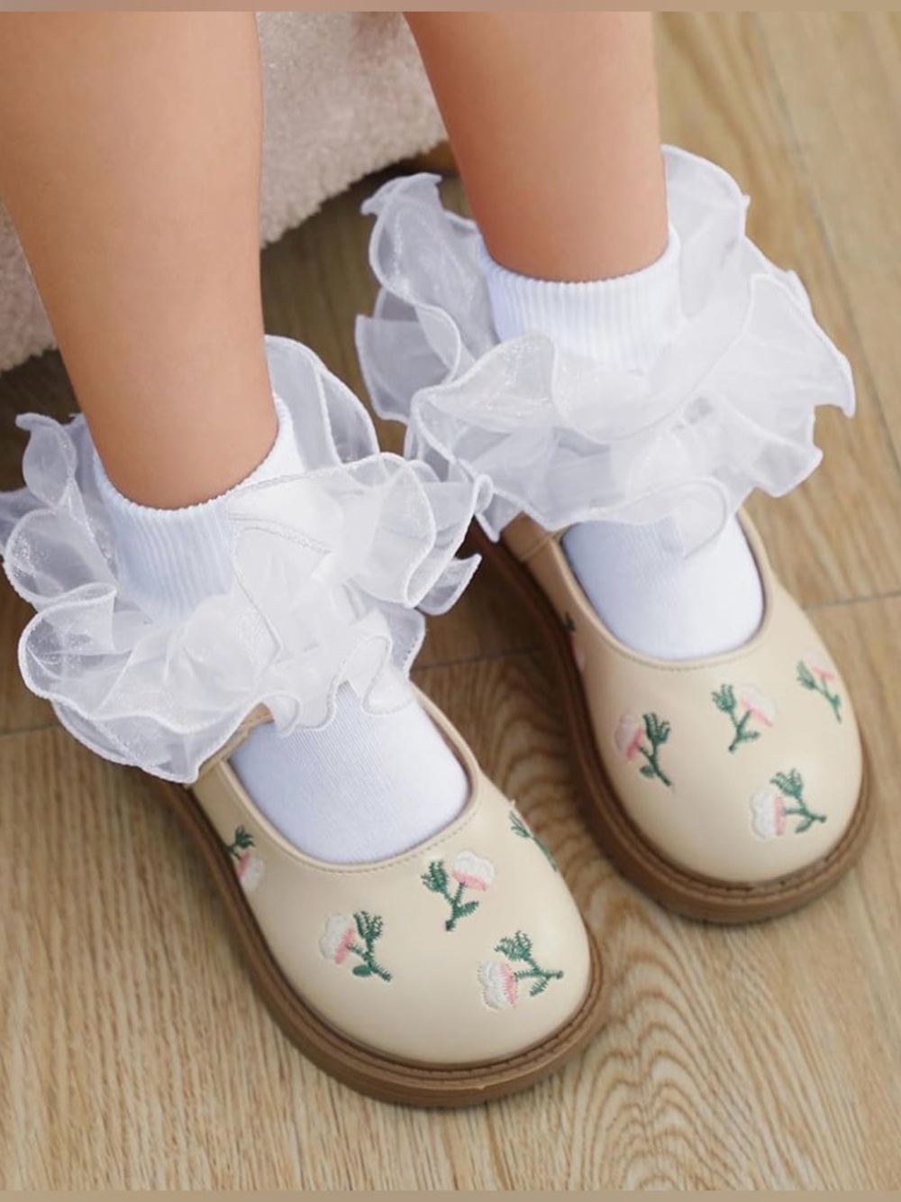toddler girl white ruffle socks 3 pack